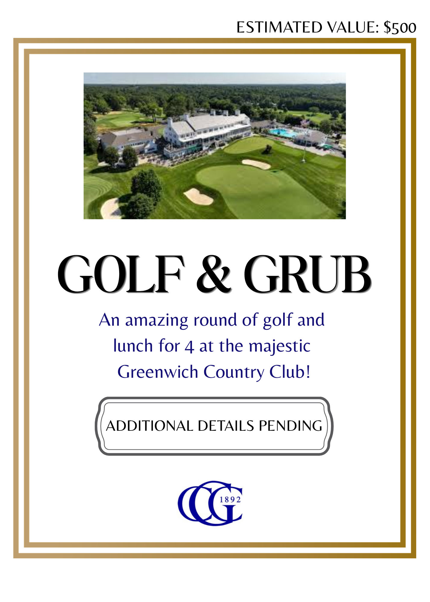 GOLF & GRUB AT GREENWICH COUNTRY CLUB!