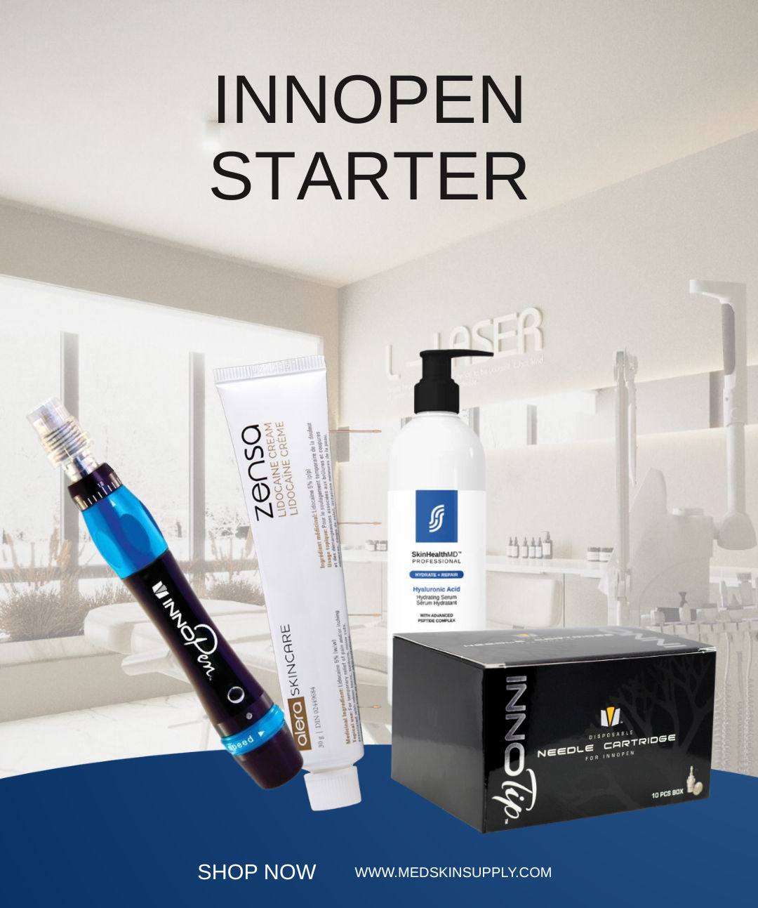 Innopen Package - Pen, 24 tips, Serum, and numbing