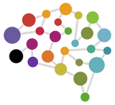 Colourful abstract brain symbol made of interconnected circles, representing the Uplifting Mind brand