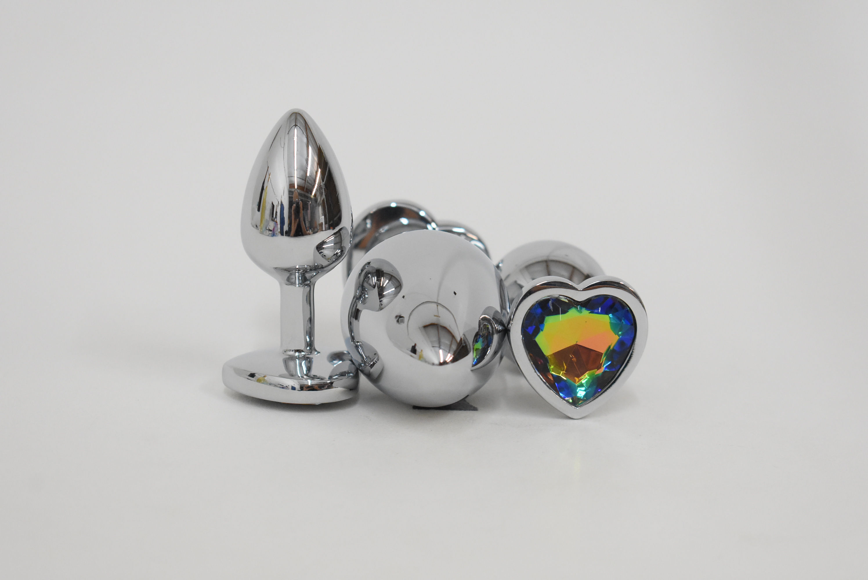XR Brands Rainbow Prism Heart Anal Plug