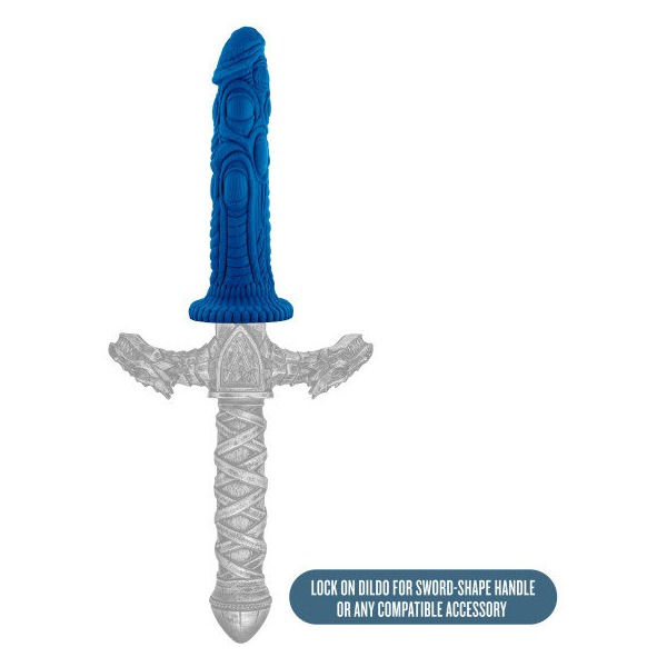 Thumbnail: The Realm Draken Lock on Silicone Dildo Blue