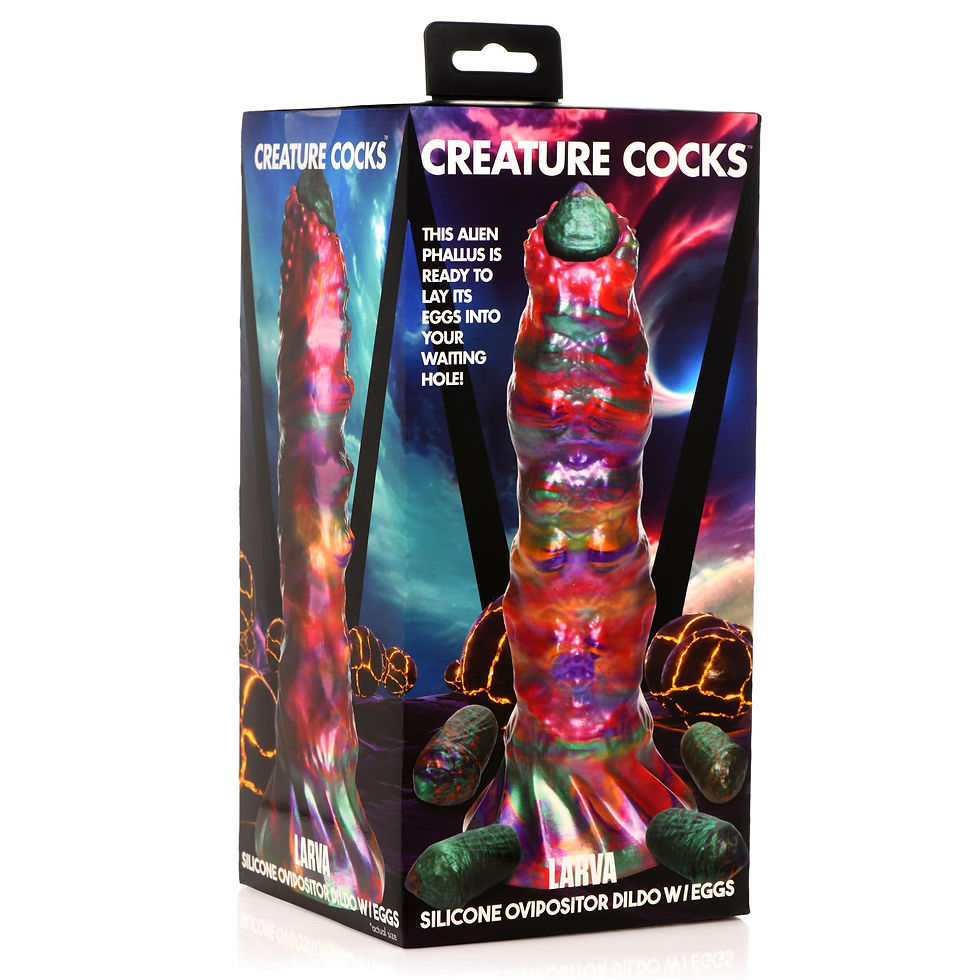 Thumbnail: XR Brands Creature Cocks Larva Silicone Ovipositor Dildo with Eggs