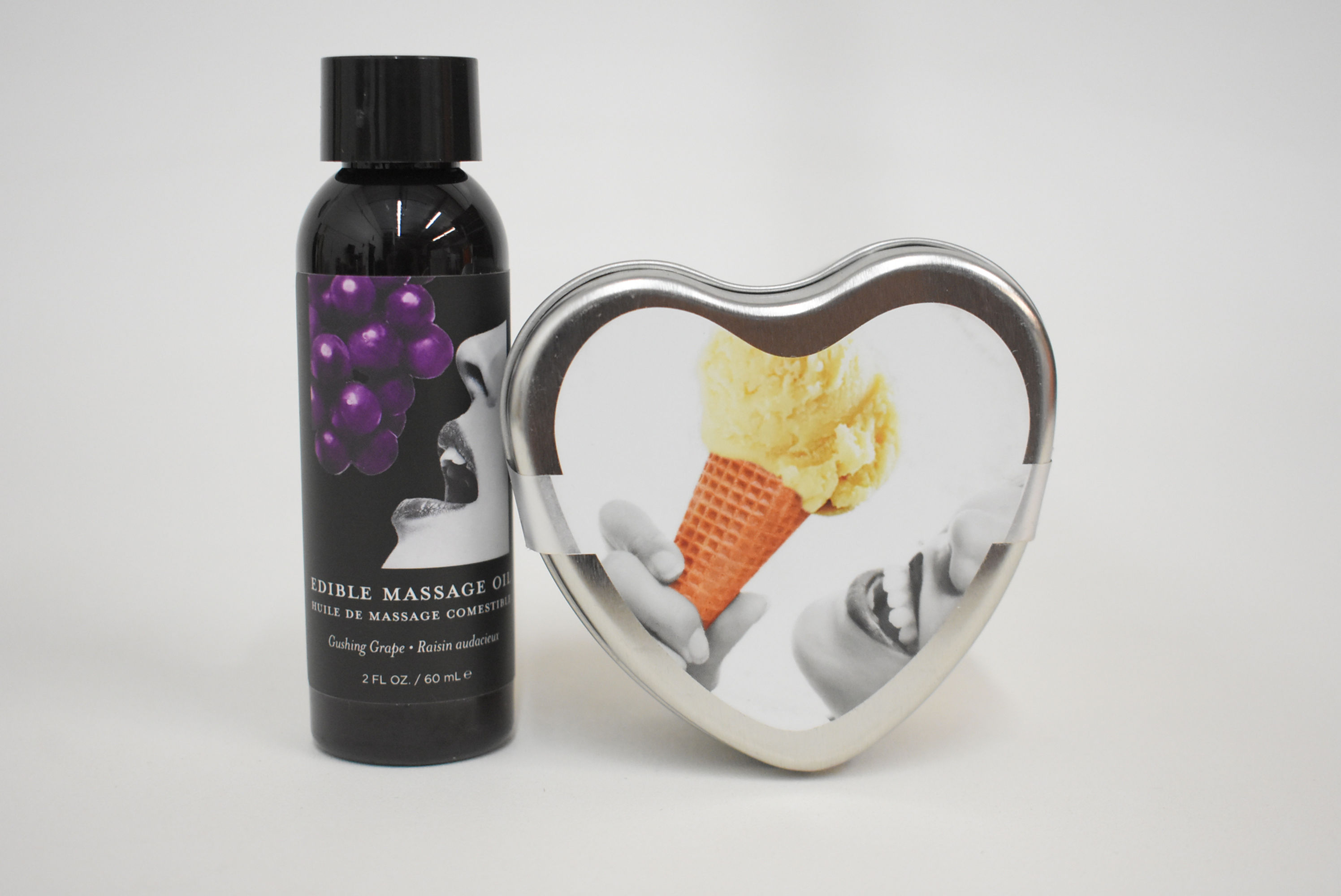 Earthly Body Edible Heart Vanilla Candle and Edible Grape Massage oil