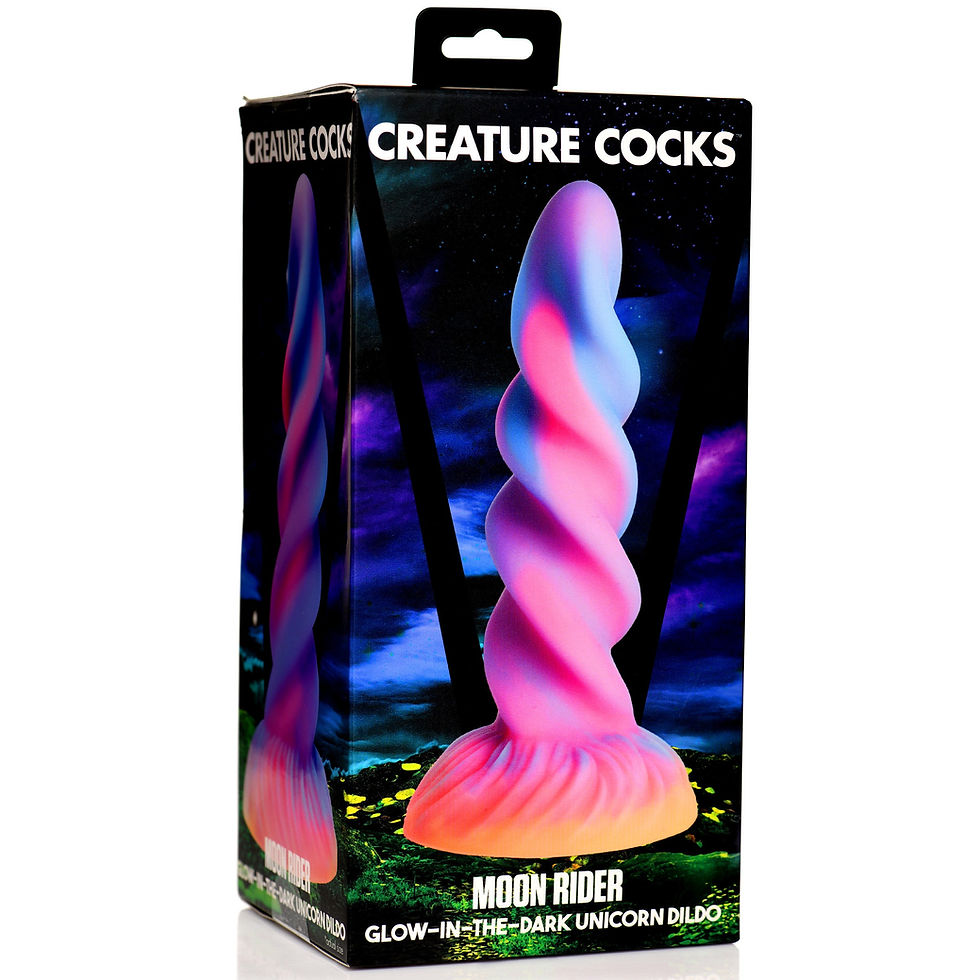 Thumbnail: XR Brands Creature Cocks Moon Rider Glow in the Dark Unicorn Silicone Dildo