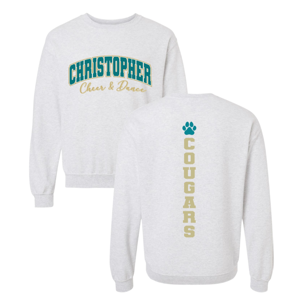 Christopher Cheer and Dance Double Sided Crewneck -Ash