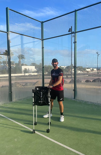 A photo of Sergio Montalvo, Padel coach here in Lanzarote that will be giving you your classes.