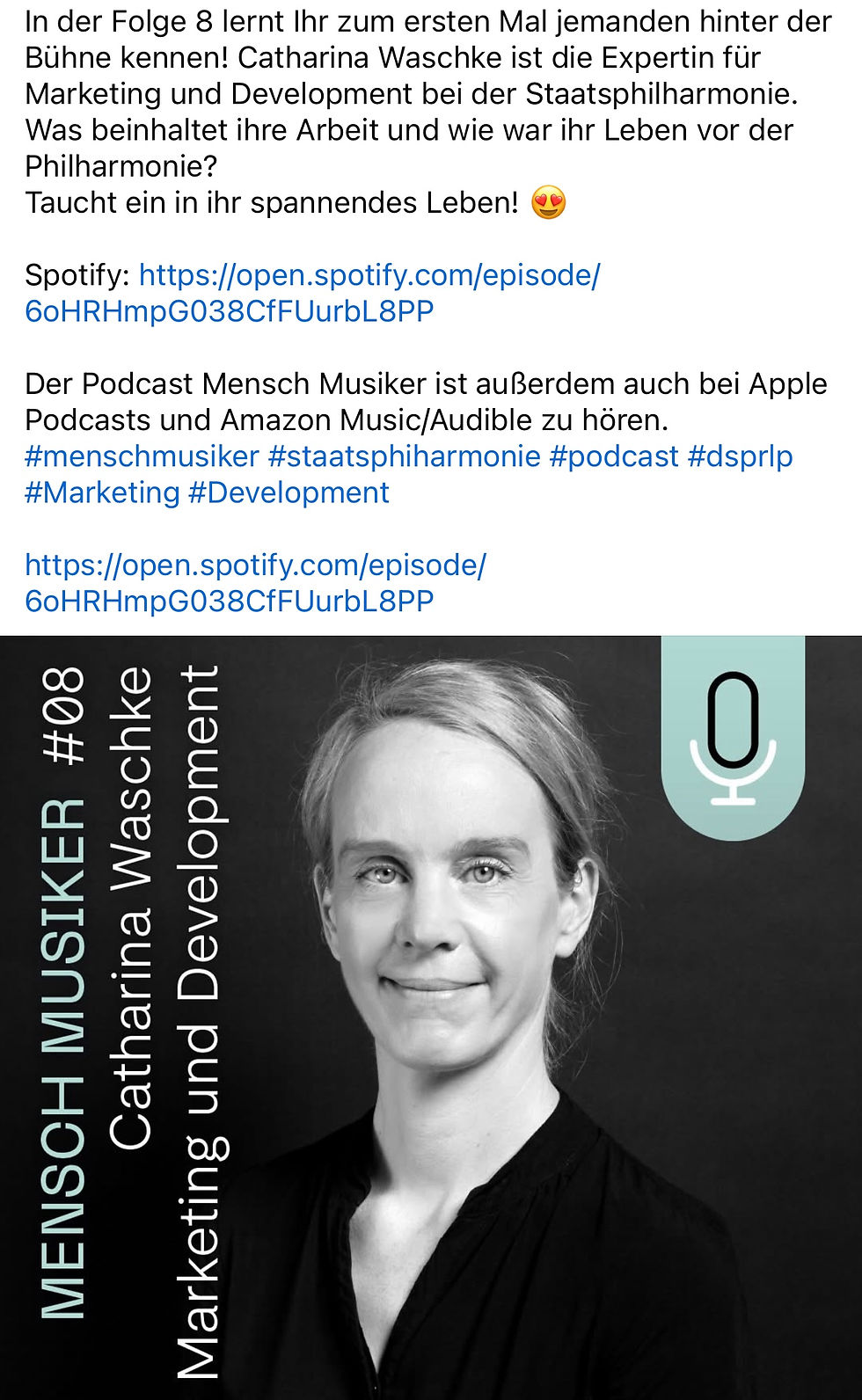 Hier dazu nochmals der Link zum Anhören von unserer Staatsphilharmonie Website: https://mensch-musiker.podigee.io/8-neue-episode