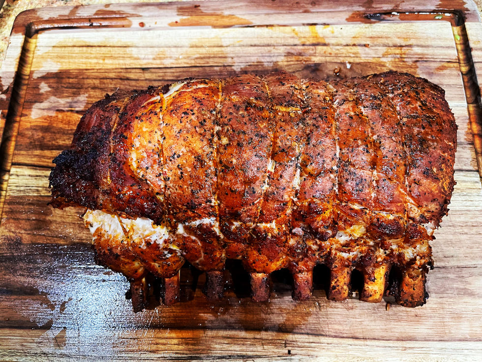 Wood-smoked pork rack