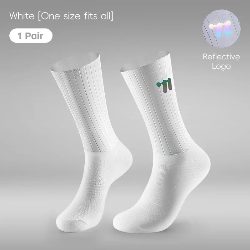Miniatura: Summer Aero Knee-High Cycling Socks with Anti-Slip Silicone for Men