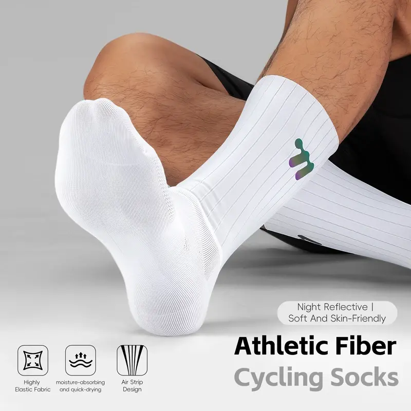 Miniatura: Summer Aero Knee-High Cycling Socks with Anti-Slip Silicone for Men