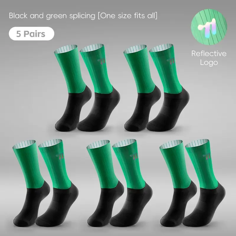Miniatura: Summer Aero Knee-High Cycling Socks with Anti-Slip Silicone for Men