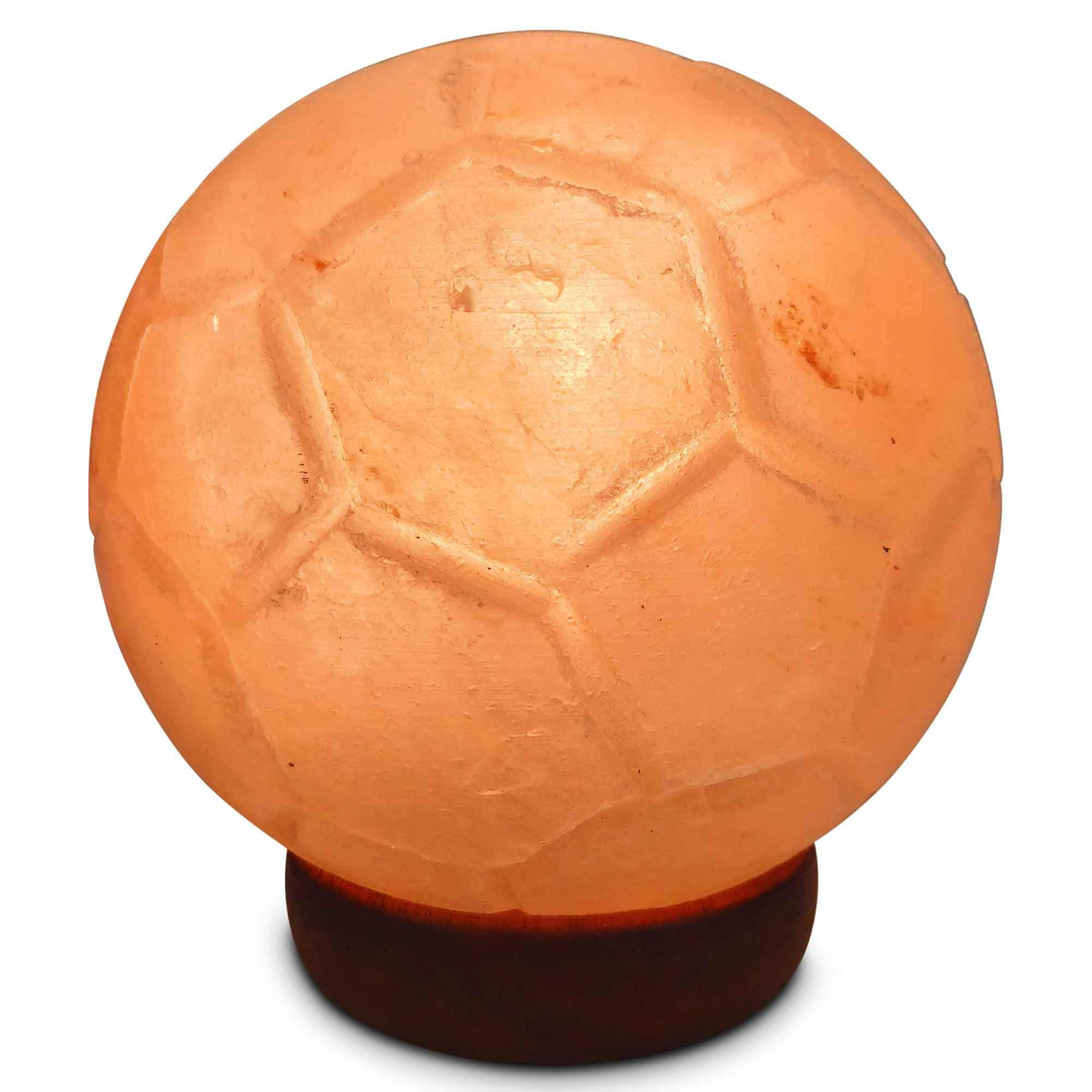 12V 12W Soccer Himalayan Pink Salt Lamp Carved Ball Rock Crystal Light