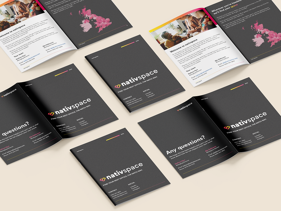 A mock up of the nativspace brand brochure