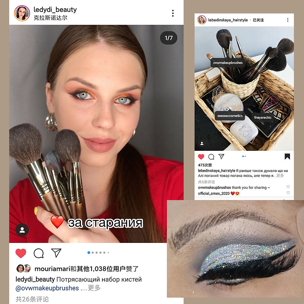 Thumbnail: OVW Natural Goat Hair Makeup Brushes Set Professional Kit brocha maquillaje pedz
