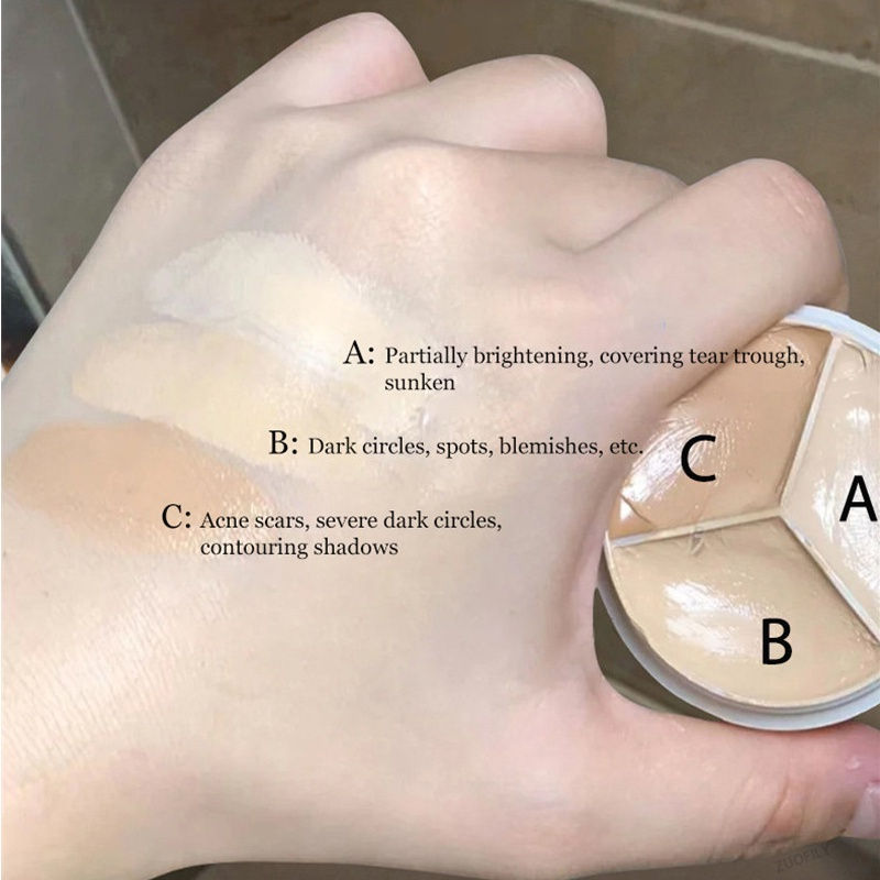 Thumbnail: 3-Color Concealer Palette Professionally Covers Dark Circles Around Eyes and Fac