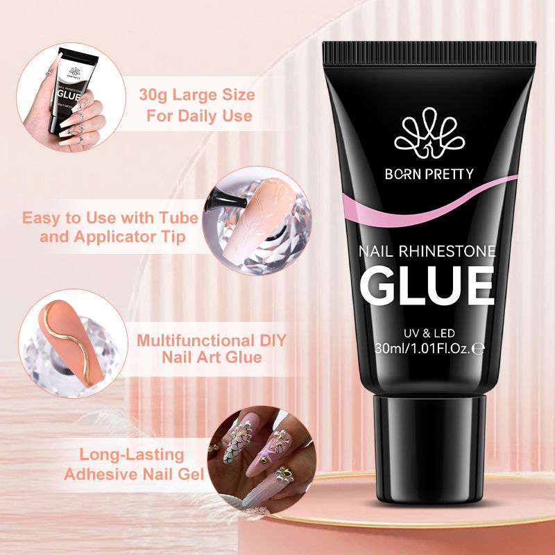 Thumbnail: BORN PRETTY 30ml Rhinestones Glue Nail Gel Polish For Manicure Transparent Nail 