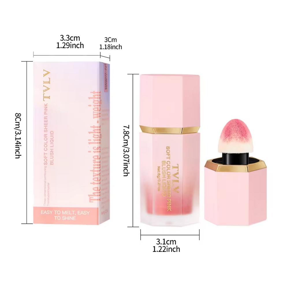 Thumbnail: TVLV Velvet Liquid Blush Matte Sponge Head Blusher Natural Lasting Brighten faci