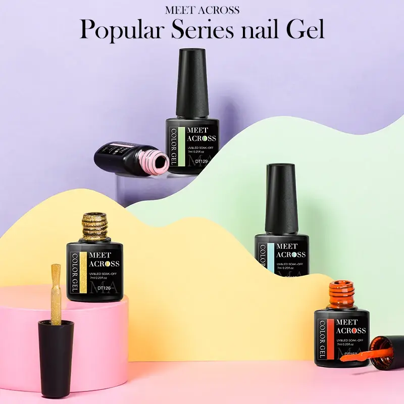 Thumbnail: 8Pcs/Set Fluorescent Gel Nail Polish Set Summer Colorful Semi Permanent Nail Art