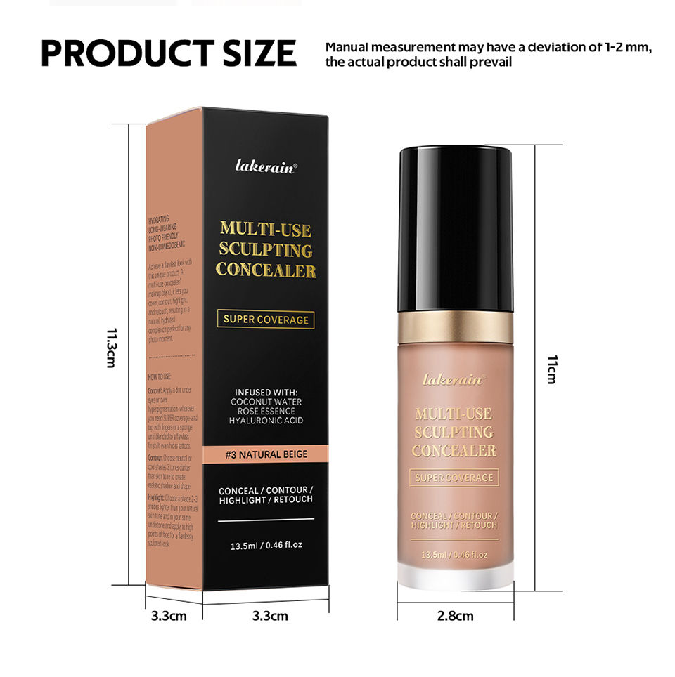 Thumbnail: Long-lasting Coverage Concealer Matte Foundation Multi-Use Cream Oil Free Highli