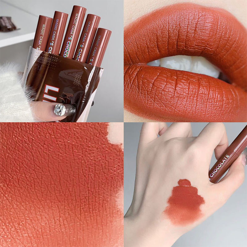 Thumbnail: Chocolate five lip glaze set Mist matte lipstick girl student