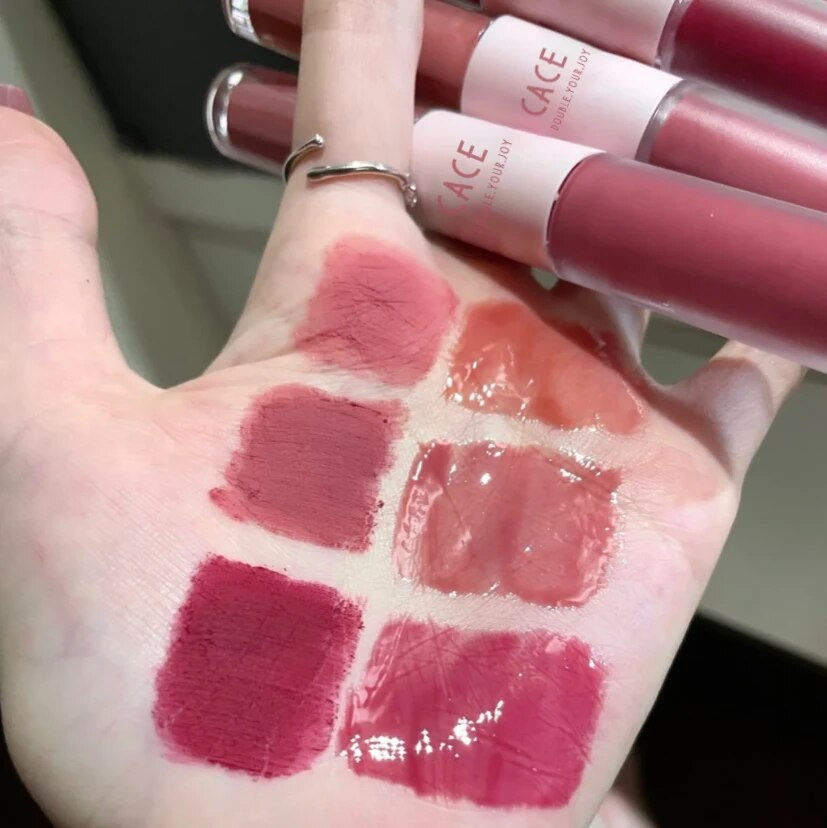 Thumbnail: CACE Double Head Lip Gloss Sexy Red Lip Makeup Lip Mud Mirror Water Gloss Lip Gl