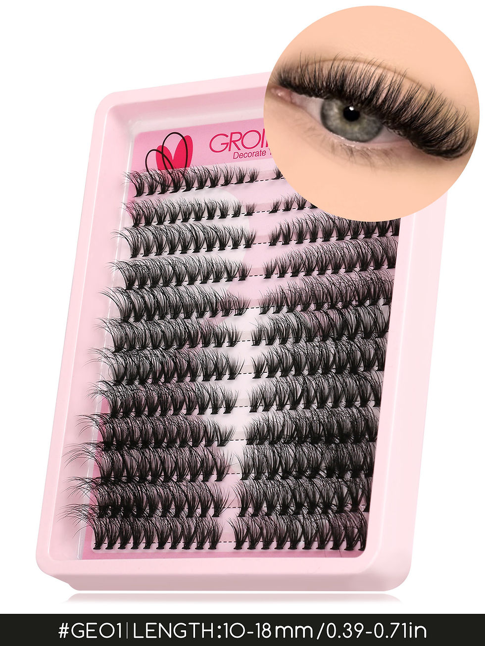 Thumbnail: GROINNEYA Lashes Clusters Cat Eyelashes Wispy Individual Lashes Extensions Volum