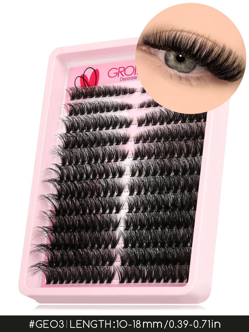 Thumbnail: GROINNEYA Lashes Clusters Cat Eyelashes Wispy Individual Lashes Extensions Volum