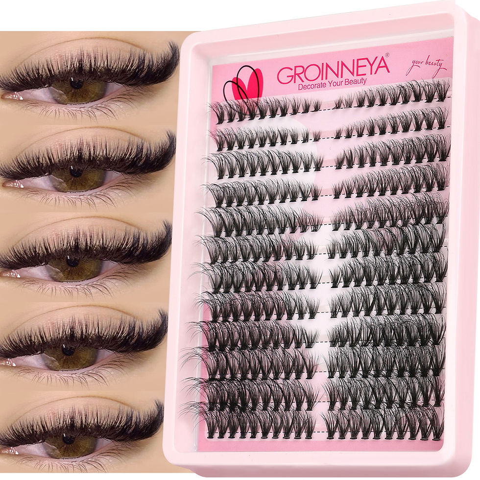 Thumbnail: GROINNEYA Lashes Clusters Cat Eyelashes Wispy Individual Lashes Extensions Volum