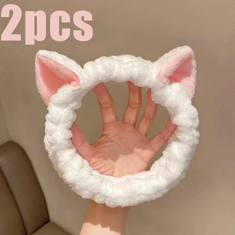 Thumbnail: Hairband Cat Coral Plush Headband Cute Soft Hair Bow Headband Hairband Wash Face