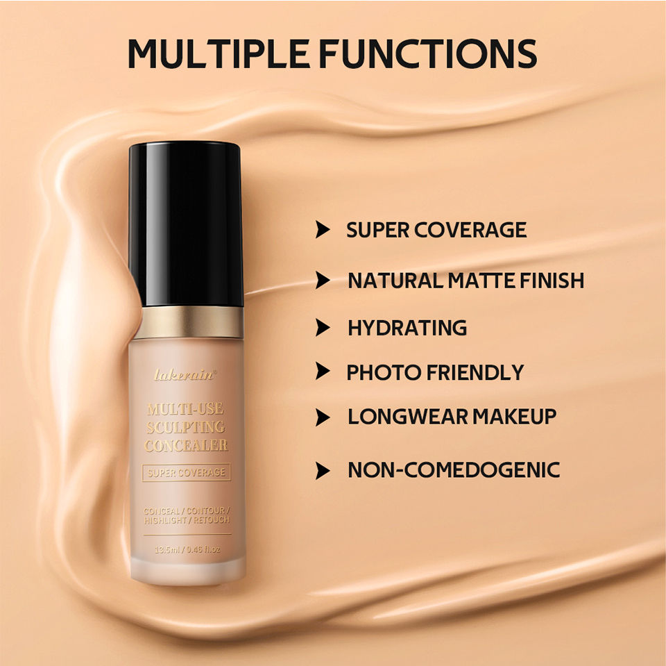 Thumbnail: Long-lasting Coverage Concealer Matte Foundation Multi-Use Cream Oil Free Highli