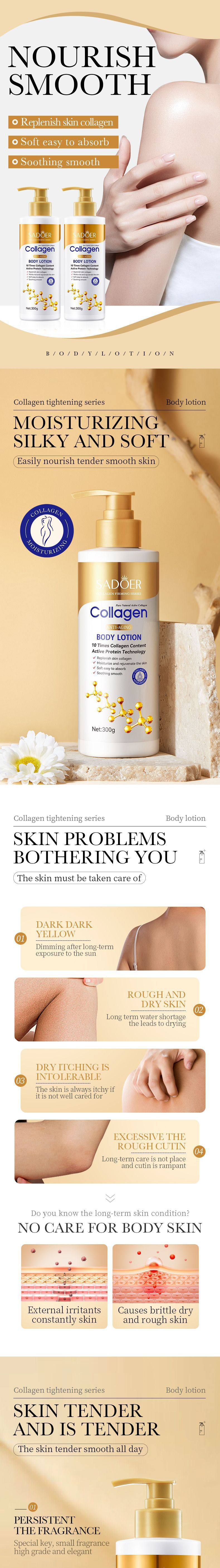 Thumbnail: Collagen Body Lotion for Firming & Hydration - Intense Moisturizer Anti-Aging Sk