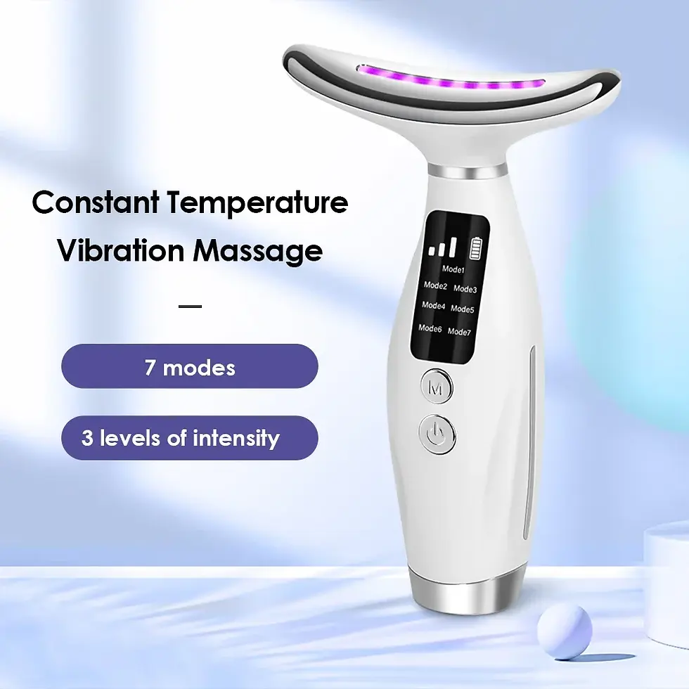Thumbnail:  Home Use LED Face Neck Massager 7 Colors Light Therapy 7 Modes 3 Levels Vibrat