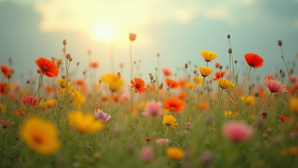 Eye-level view of wildflowers in West Coast National Park