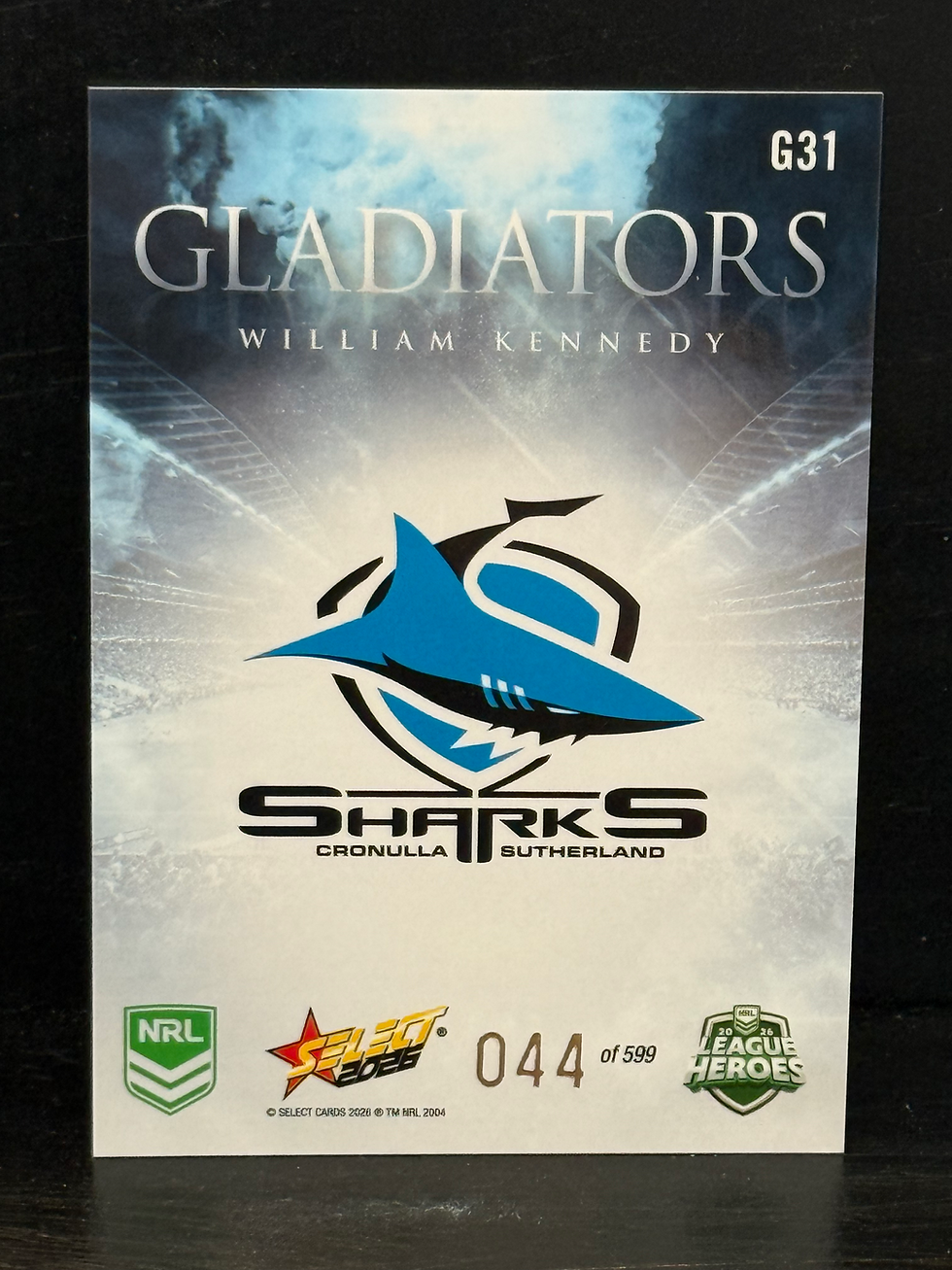 Thumbnail: 2026 Select NRL-  William Kennedy  - Gladiator - Retail 044/599