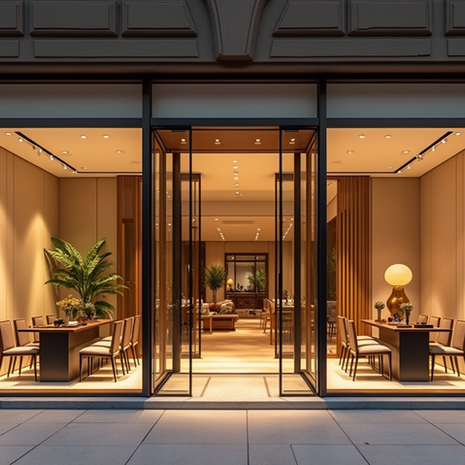 Eye-level view of luxury boutique entrance on Calea Victoriei