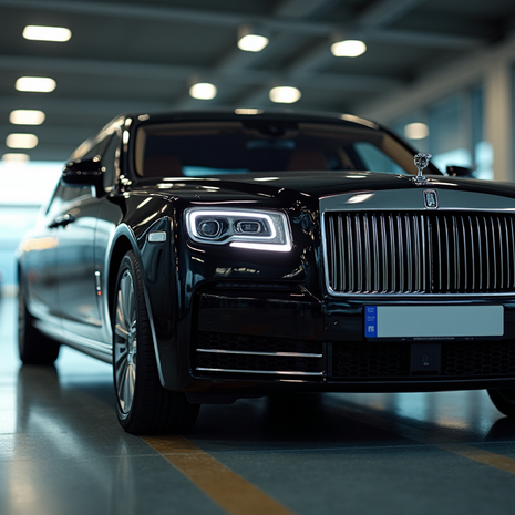 Luxury limousine service at an international airport