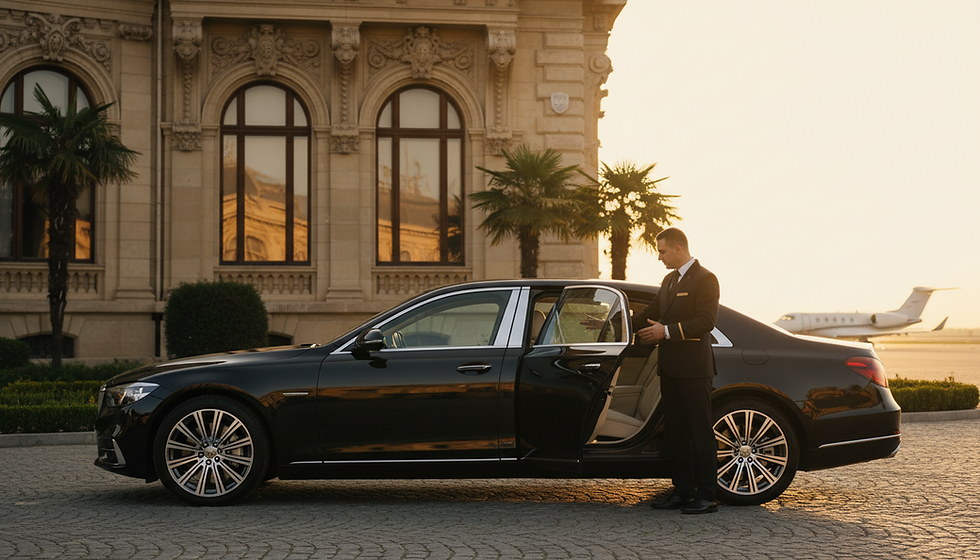 Luxury car ready for VIP guests in Romania