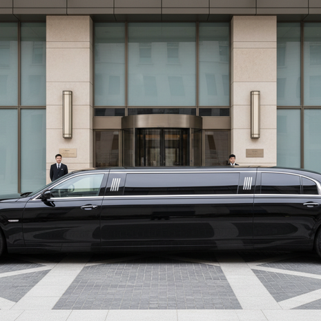 Professional chauffeur providing luxury service