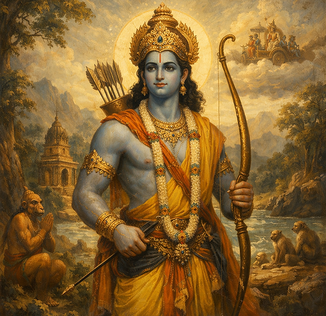 Seventh Avatar of Vishnu, Prince of Ayodhya, Hero of the Ramayana, God of Virtue, Dharma, and Heroism