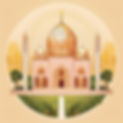 An artistic illustration of a Bahai Faith temple.