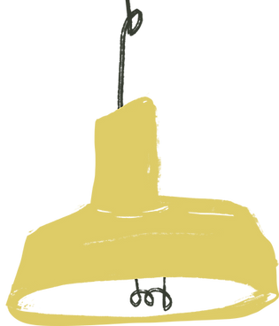 Luminária minimalista amarela