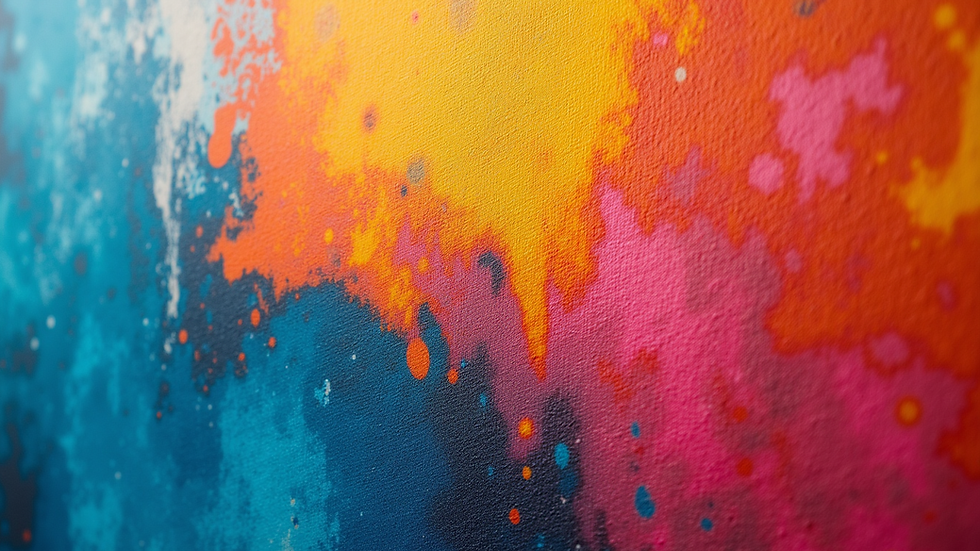 Close-up view of a unique abstract painting displayed in an art auction