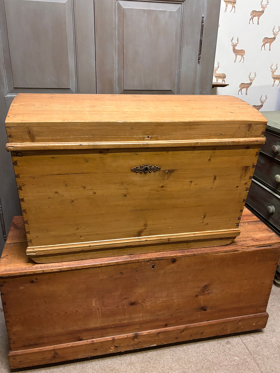 Thumbnail: 19th century wooden chest 