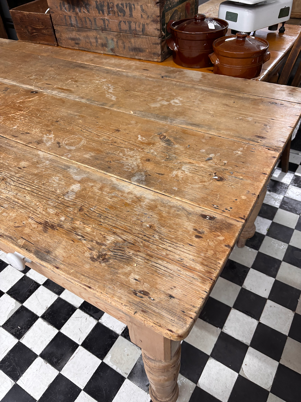 Thumbnail: Victorian pine scrub top table 