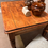 Thumbnail: Victorian pine scrub top kitchen table on brass castors 