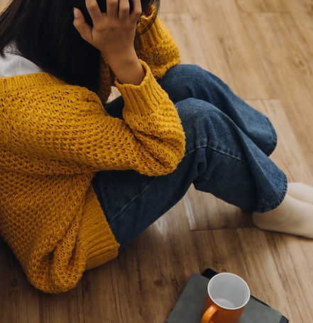 sad serious illness woman.depressed emotion panic attacks alone sick people fear stressful