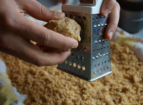 Grating Dough; Pasta Rasa in Brodo Recipe, Reggio Emilia, Italy