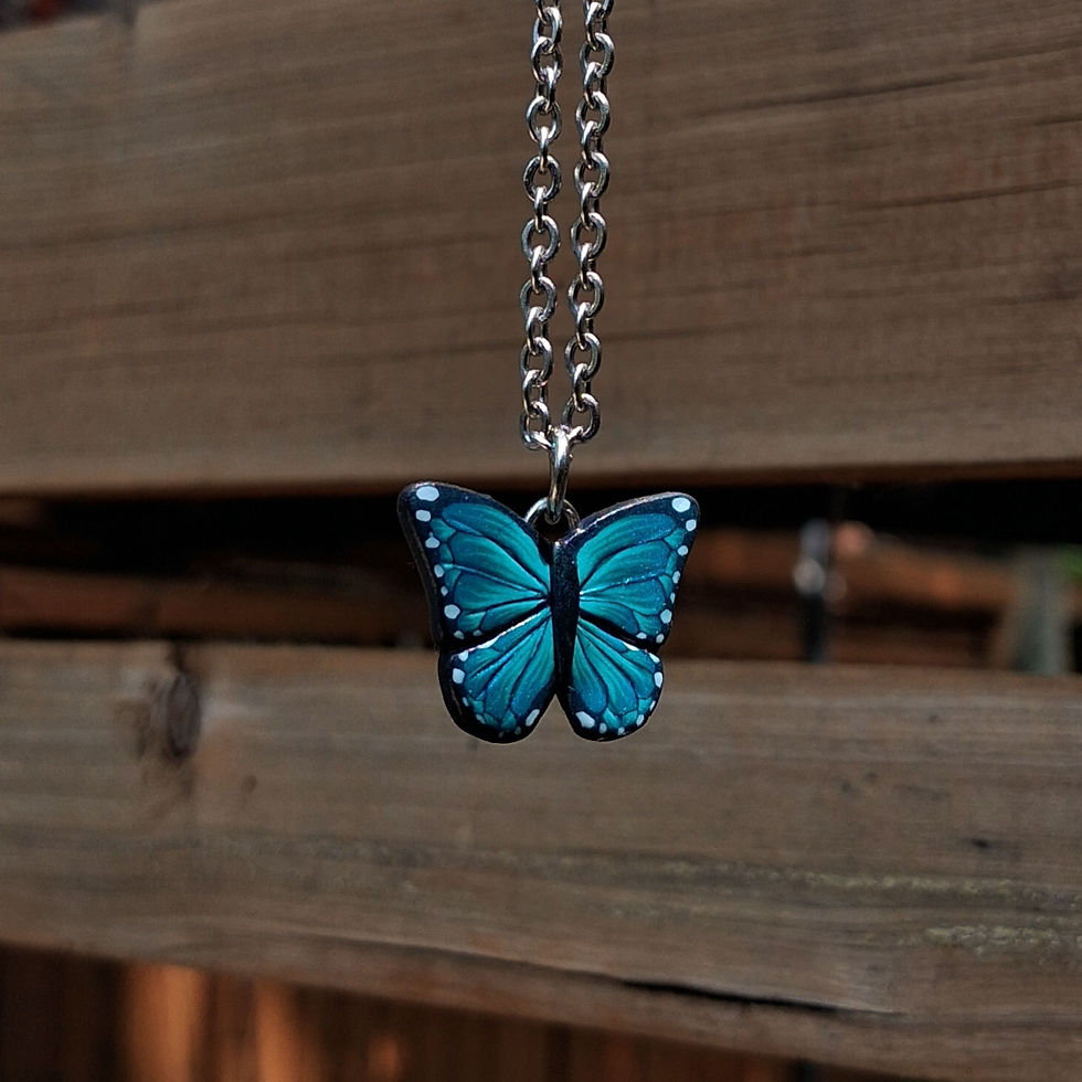 Thumbnail: Teal Butterfly Necklace