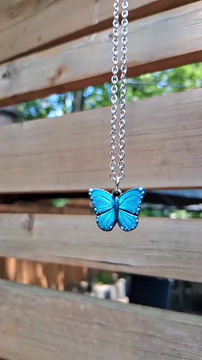 Thumbnail: Teal Butterfly Necklace