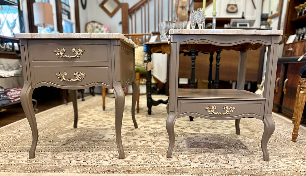 Thumbnail: Hammary Marble Top End Tables